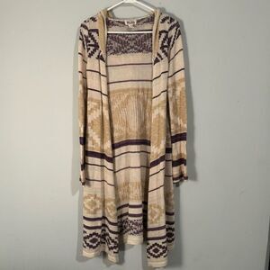 Mudd Long Midi Southwestern Aztec 2010s Cardigan M